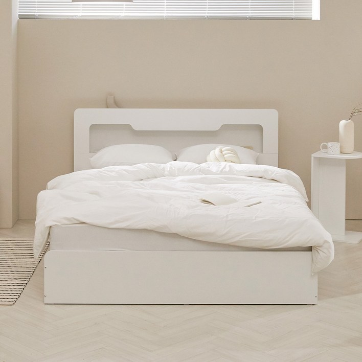 파로마 아몬드 수납 헤드 평상형 침대 프레임  매트리스 방문설치