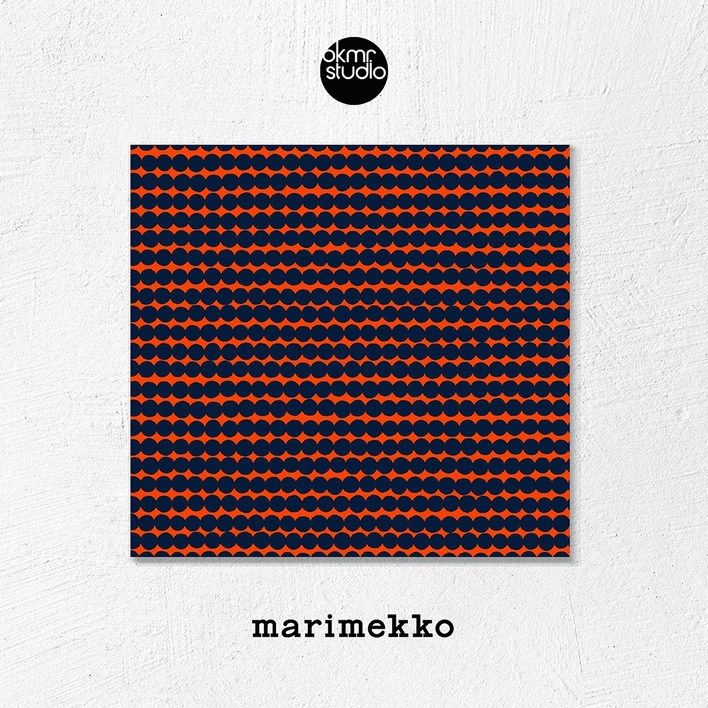 마리메꼬 라지마토 오렌지블랙 멀티도트 추상화 대형 패브릭액자, 오렌지블랙