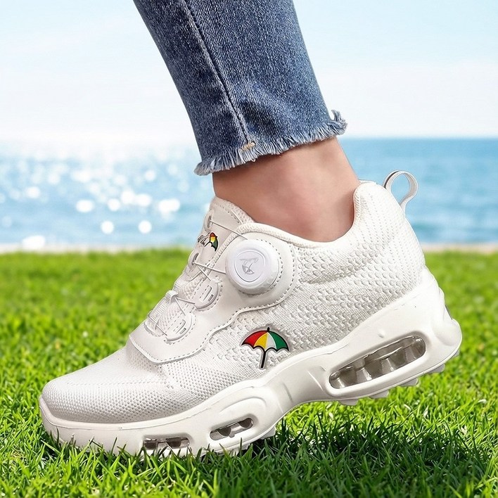 아놀드파마 다이얼 에어 쿠션 운동화 겸용 골프화 스파이크리스 키높이 5cm 여성 남성 스크린 연습용 골프 슈즈 스니커즈 메쉬 보아 워킹화 커플 트레킹화 파크골프화