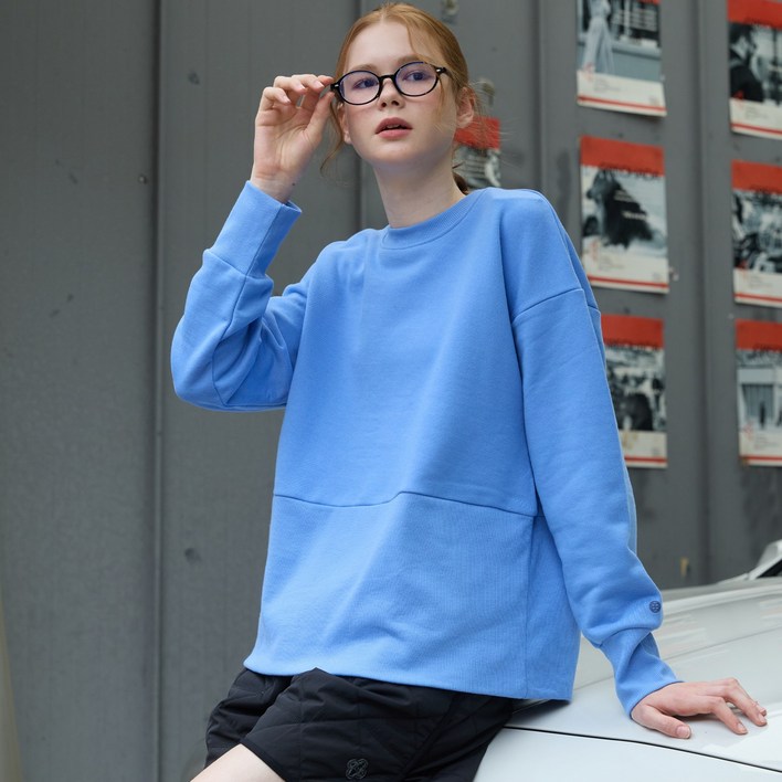 [5 colors] Lipbbam 코튼 더블소프트 플리스 기모 와이드 립헴 맨투맨 LTW007