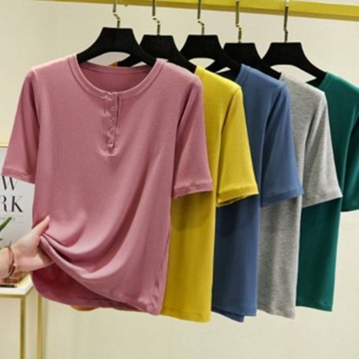 여름 여자 예쁜 5링 반팔티 레이어드티 기본핏 이너티 데일리티셔츠 오버핏티셔츠