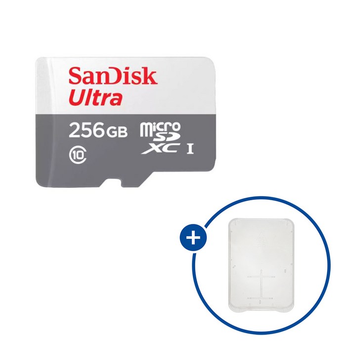 샌디스크 마이크로SD카드 울트라 SDSQUNR-256GB + SD카드 케이스