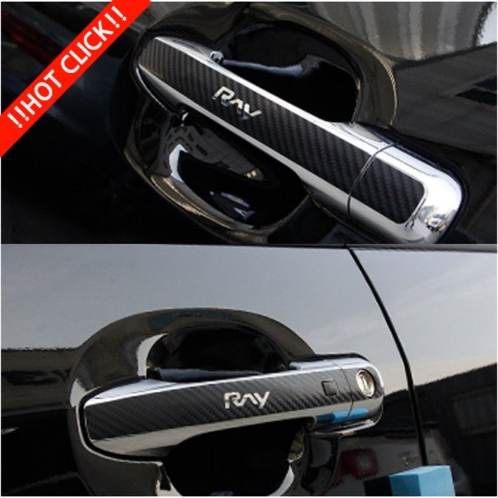 기아 레이 도어손잡이 스크래치 방지 차 데칼 스티커 호환 용품, 01.3D카본 블랙(무광)