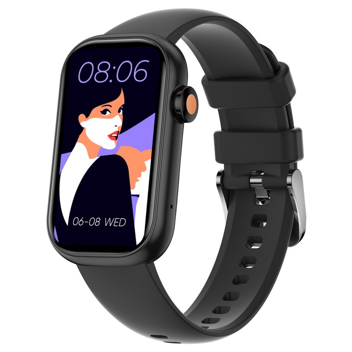 와피크 통화가능 블루투스 운동시계 알림 확인가능한 스마트워치 X3, GPS  블루투스, 3.7cm, 블랙