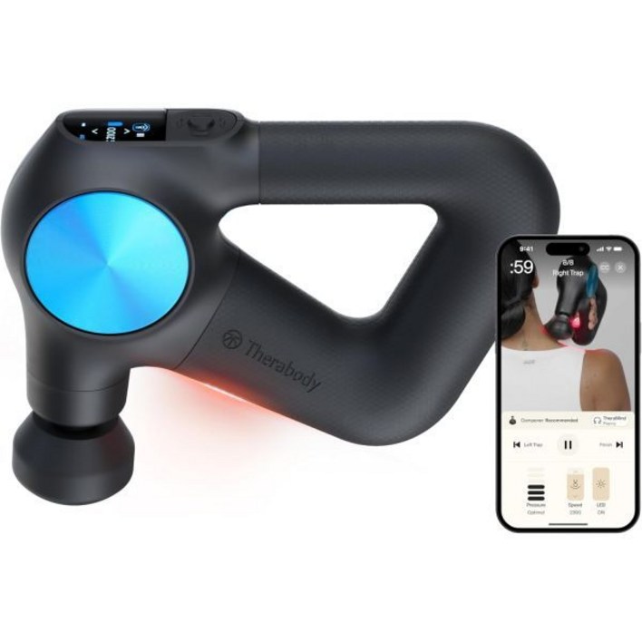 테라바디 테라건 프로 플러스  6in1 딥 티슈 타악기 마사지 건 생체 호흡 진동 및 온열 부착물로 전신 통증 완화 근육 긴장을 위한 휴대용 개인 마사지기