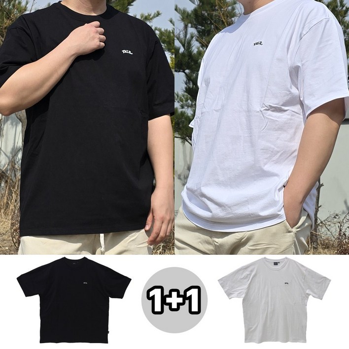 예일 YALE 로고 반팔티 반팔 티셔츠 11 2PACK 세트 커플 남녀공용 오버핏 예일 YALE 로고 반팔티 반팔 티셔츠 11 2PACK 세트 커플 남녀공용 오버핏