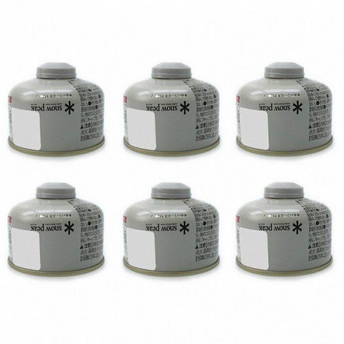 스노우피크 기가 파워 가스 110 이소 6 개 세트 GP110SR 캠프 연료 캔 282406