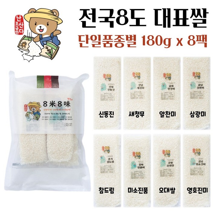 [2024년 햅쌀] 쌀 햅쌀 1kg 3kg 1인분 1인가구 캠핑 소포장 자취생 소량 백미 집들이 답례품, 1개, 1.5kg, 상
