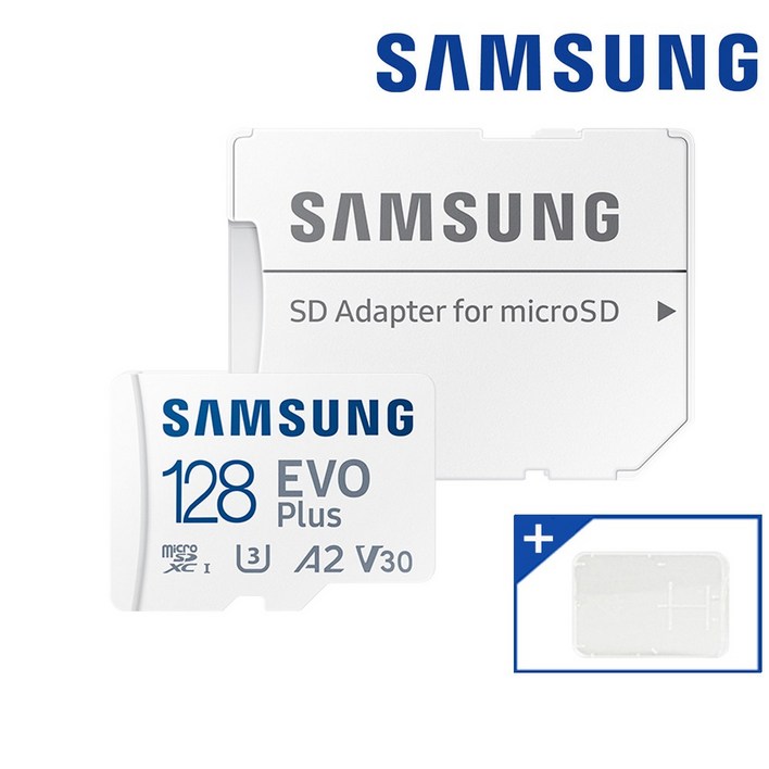 삼성전자 공식인증 정품 마이크로 SD카드 EVO PLUS MB-MC128SA/KR + SD카드 케이스