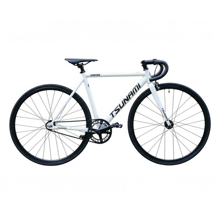 빠른배송 쓰나미 픽시 SNM100 앞뒤브레이크장착 중학생 입문용 완차 7.5kg, 화이트블랙, 1개, 55cm