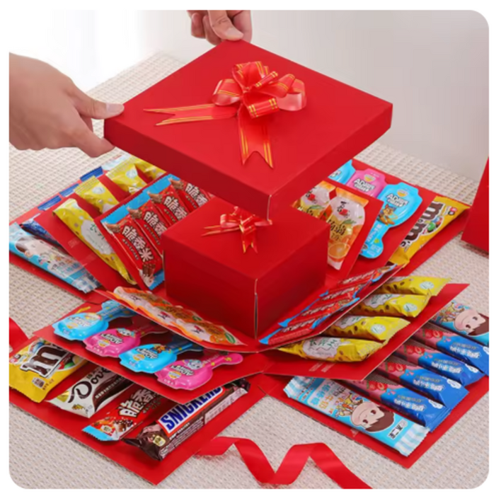 서프라이즈 선물상자 폭발형 간식박스 포토 이벤트상자