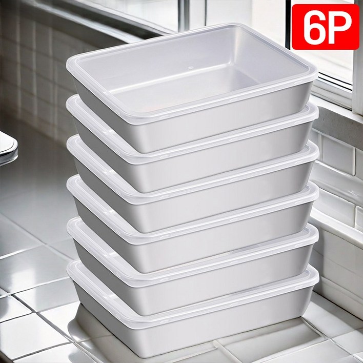 LA DERIVE 스테인리스 사각 트레이 다기능 쟁반 접시 가정용 냉장고 밀폐용기 반찬 샐러드 바베큐 보관함 김치통 투명뚜껑 포함 신선도 유지/먼지 방지/수납 용이