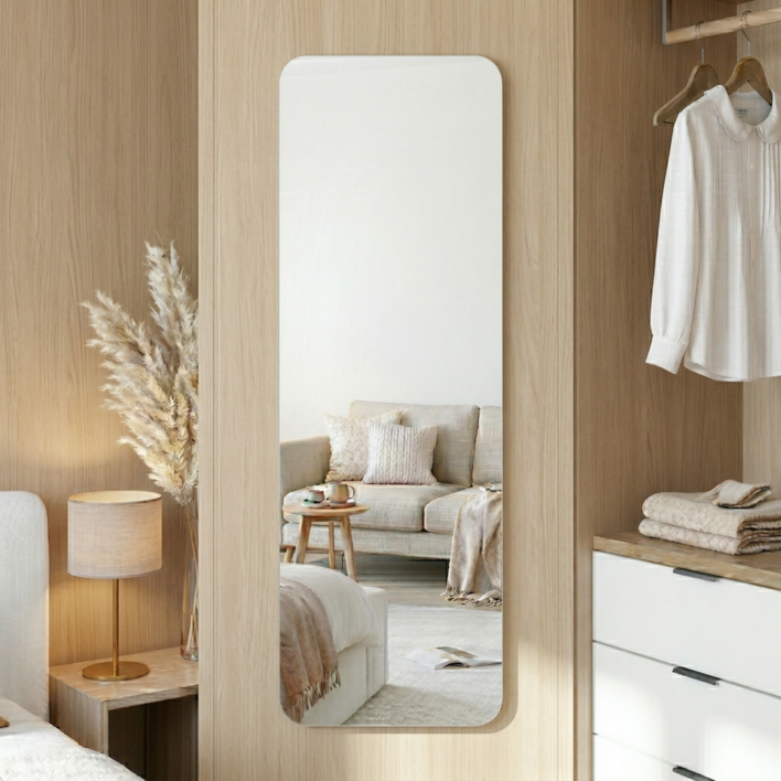 소프트엣지 아크릴 붙이는 전신거울, 화이트 40 x 60cm 소프트엣지 아크릴 붙이는 전신거울, 화이트 40 x 60cm