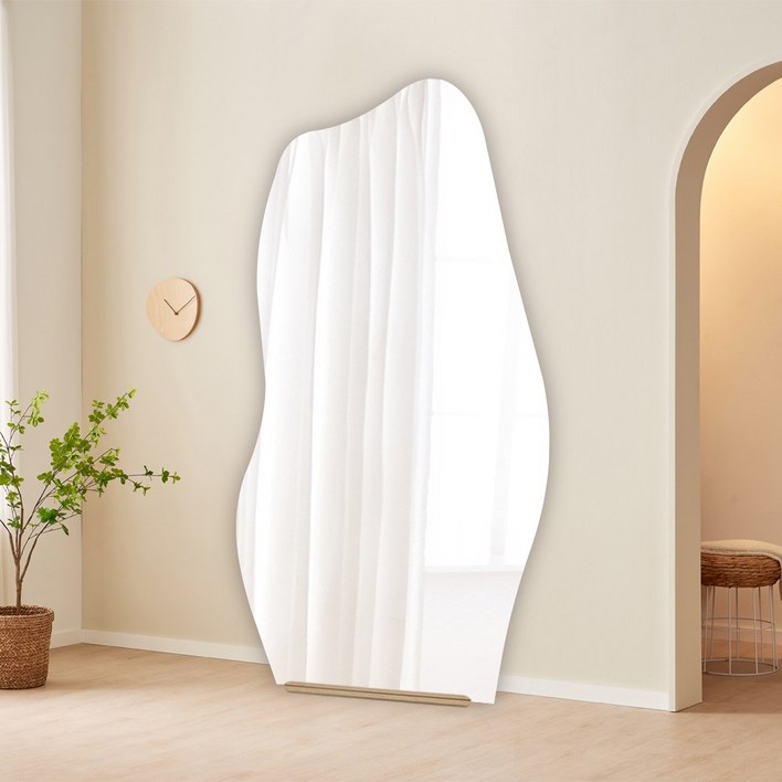 온미러 노프레임 전신거울 비정형 마운틴 와이드 대형 거치 부착 현관 거실 카페