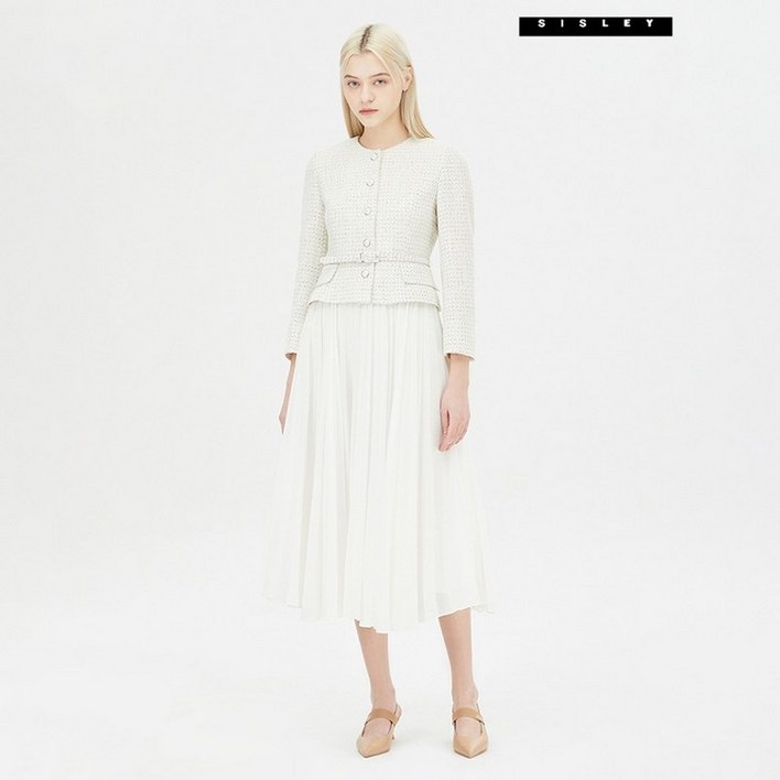 백화점 시슬리 아울렛 임지연 착용 로제 트위드 원피스 SAOP08411 313819