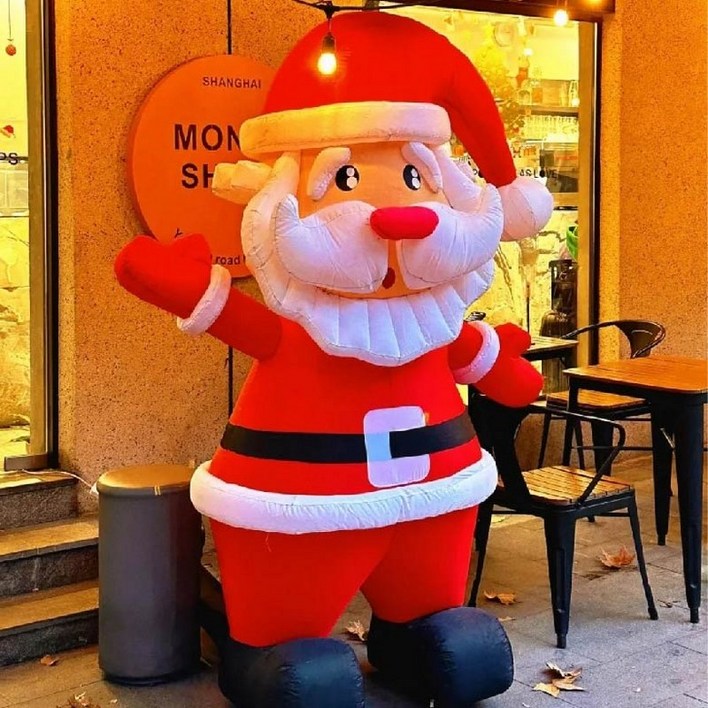 산타클로스 대형 4m 벌룬 눈사람 건물 장식품 외벽 에어벌룬 인테리어 야외 풍선 벽오르는 산타 성탄절
