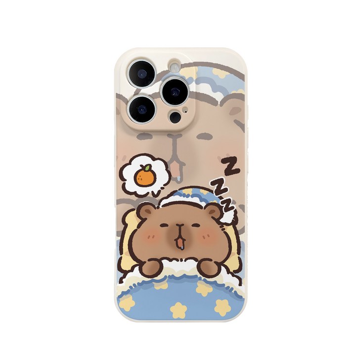 귀여운 블루 이불 카피바라 아이폰 갤럭시 전기종 케이스