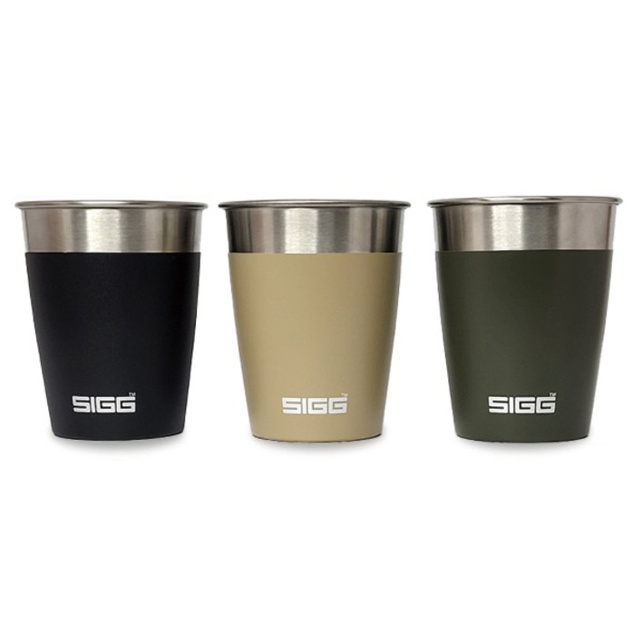 SIGG 지그 트래블 컵세트 350ml x 3개 캠핑 머그컵 물컵, 스틸, 1개