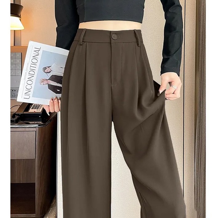 여성용 숏/롱 기장선택 정장 바지 일자 와이드 팬츠 편한 밴딩통바지 일자 롱 팬츠
