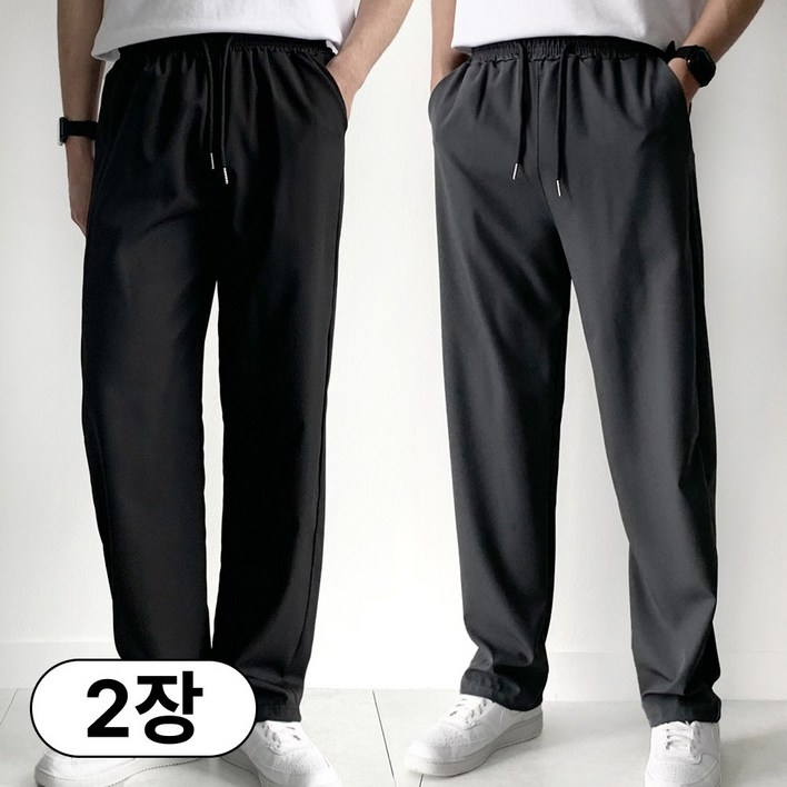 핏노블 1+1 남자 여름 바지 작업복 일자 쿨 트레이닝 팬츠