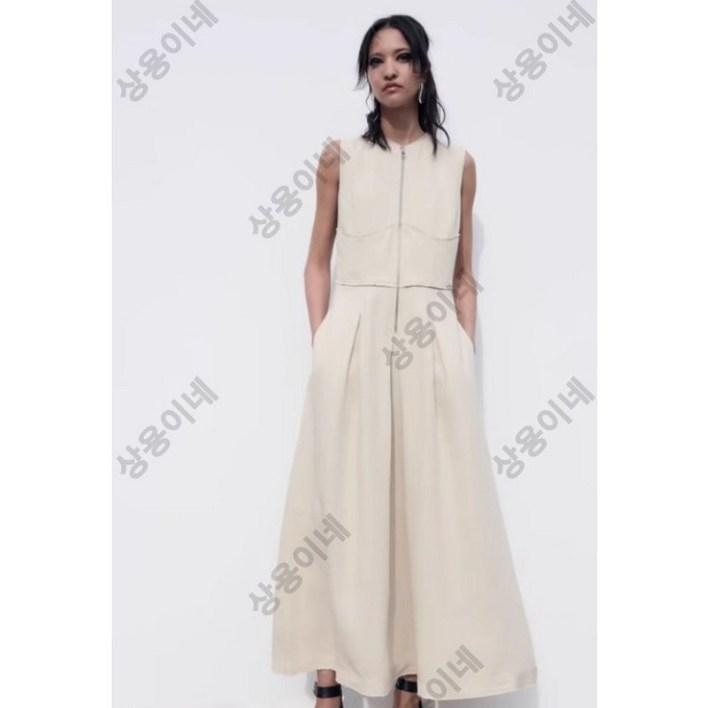 ZARA 자라 여자민소매원피스 집업 나시 롱원피스 13H0504