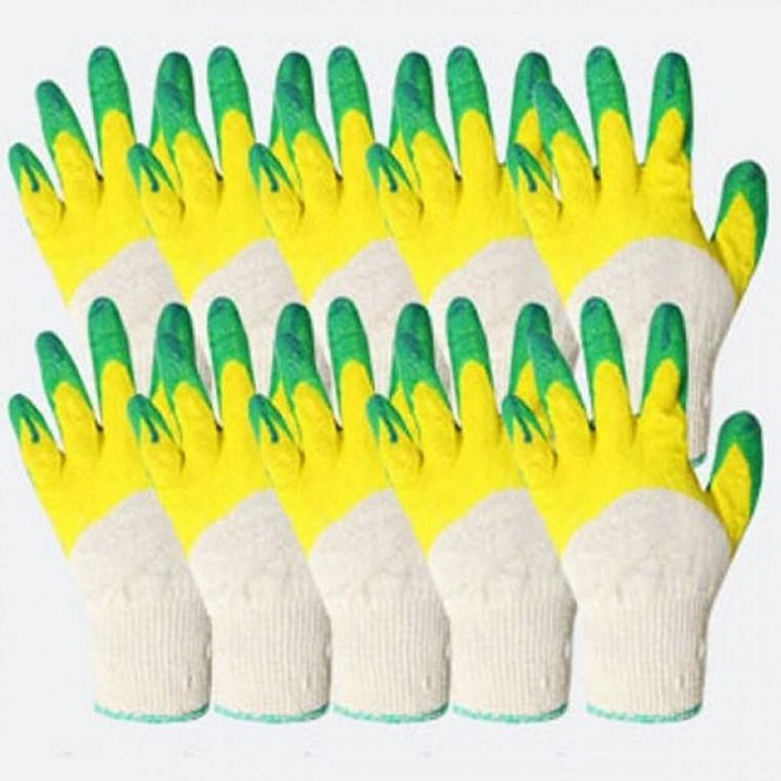 면장갑 작업장갑 이중청코팅장갑 코팅장갑 10켤례세트 목장갑