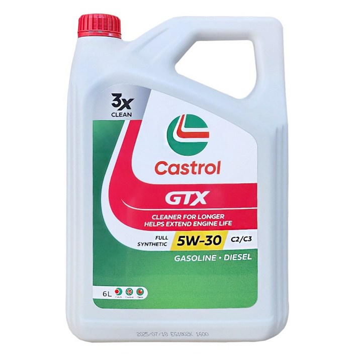 castrol 캐스트롤 GTX 5W30 C3 SN 엔진오일 가솔린 디젤 LPG 겸용, 1개, 캐스트롤GTX 5W-30(6L)
