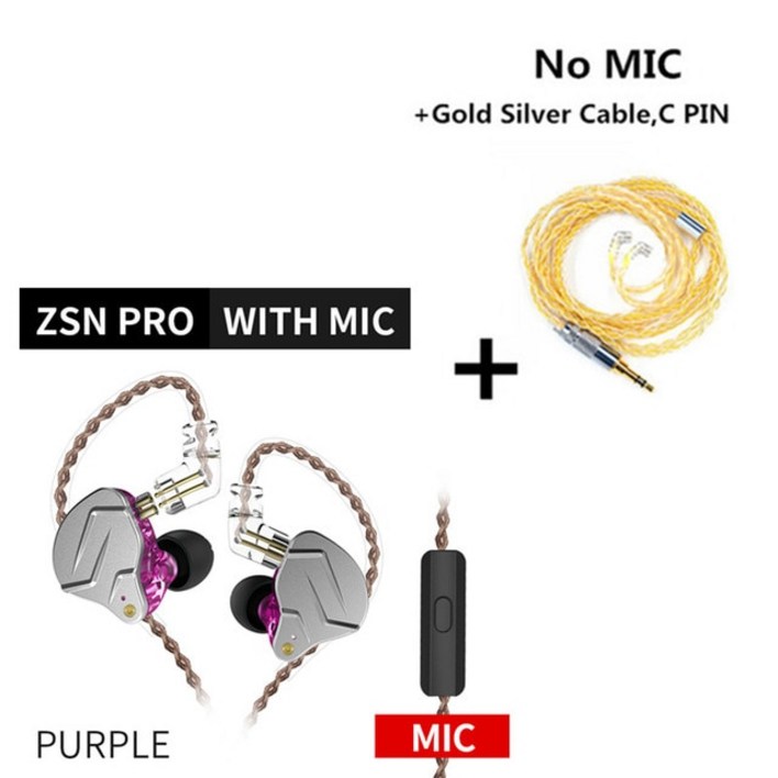 ZSN PRO 1BA 1DD 하이브리드 드라이브 이어폰 HIFI 메탈베이스 이어 버드 스포츠 뮤직 헤드셋 교체 가능 케이블 ZS10 ZSX ZSTX