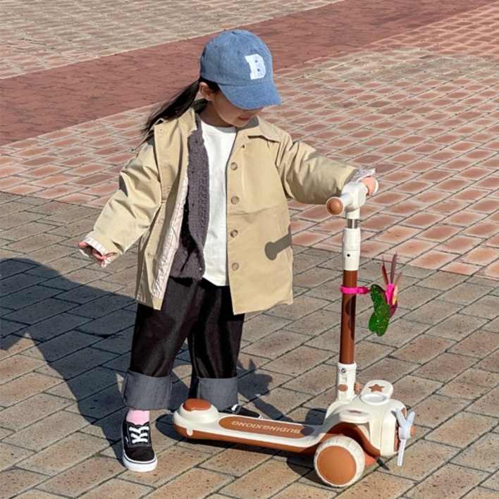 꼬마천사 접이식 발광 킥보드 씽씽카