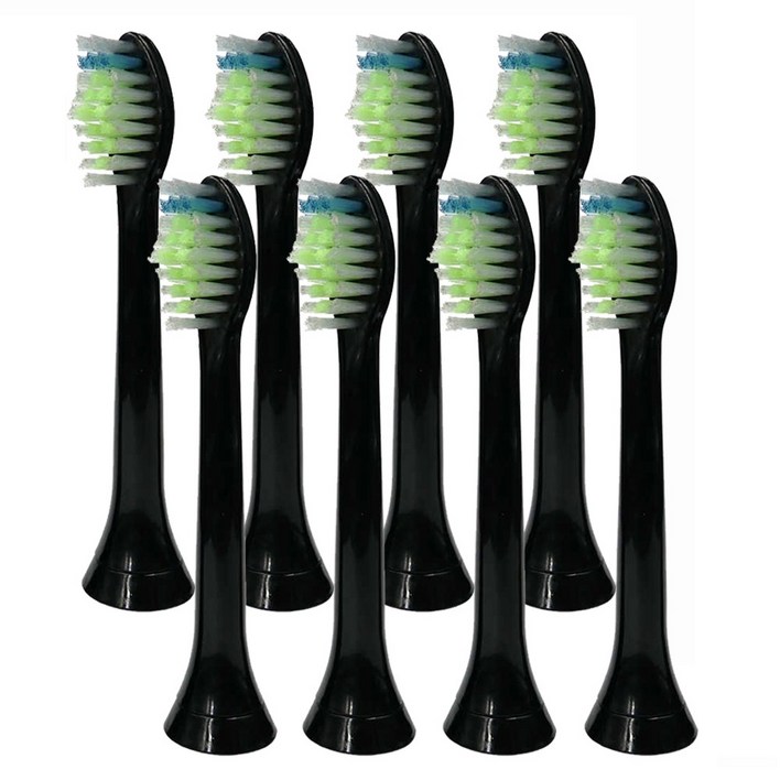 토비메모리 호환 필립스 전용 전동칫솔 실속형 옵티멀 칫솔모 HX6250 HX6263 HX6275 블랙, 8개