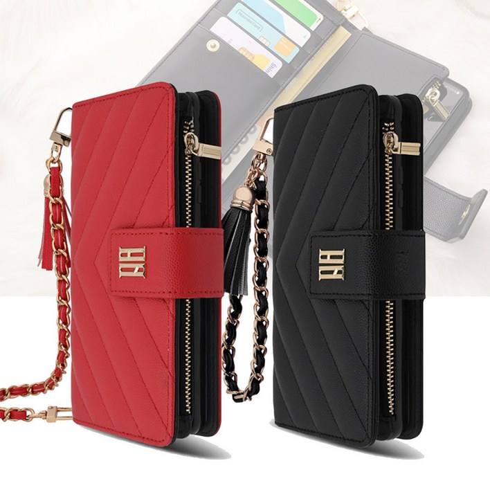 제니아 갤럭시 노트10 플러스 수납 많은 지퍼 다이어리 핸드폰 케이스