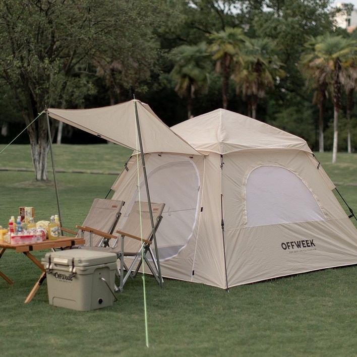 오프위크 감성캠핑 원터치 3-4인용 돔 텐트, 오프위크 원터치 돔 텐트 3~4인용, 단품