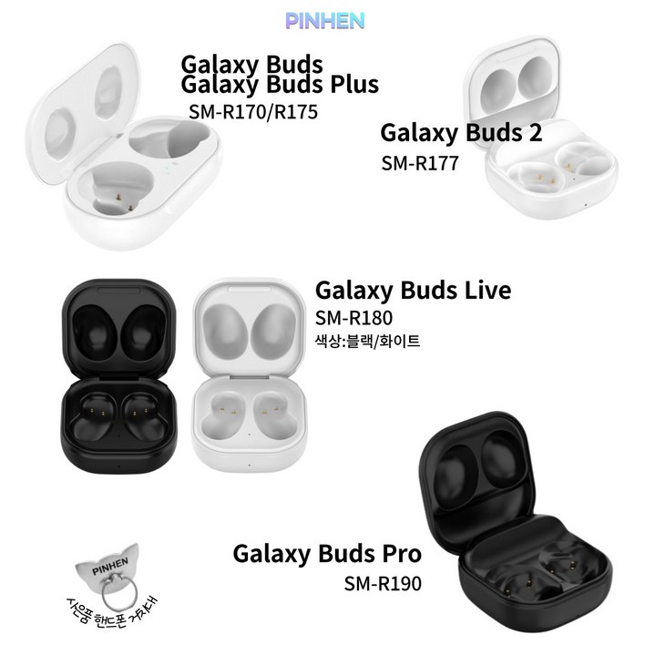 PINHEN 호환 충전 케이스 갤럭시 버즈 시리즈 충전 범용 R170R175R177R180R190R510호환용 사은품 증정, 1개