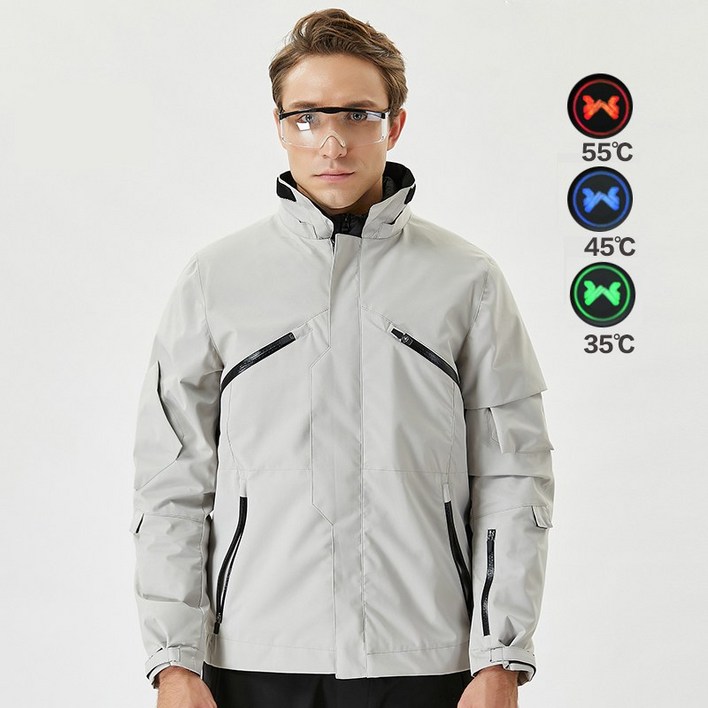 WESMART 그래핀 발열 자켓 남성 고어텍스 스타일 겨울 등산 자켓 방풍 방수 스키복 상의 낚시복 겸용 디자이너 콜라보 테크웨어 패션 방한 기능성 아웃도어 아우터H8