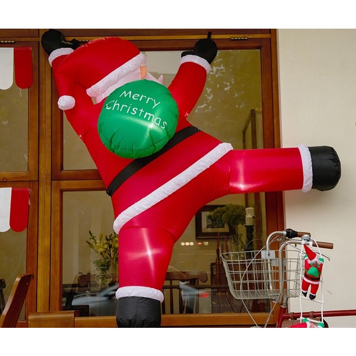 크리스마스 산타 에어 풍선 등반 장식품 장식 벽타는 줄타는 산타 모자