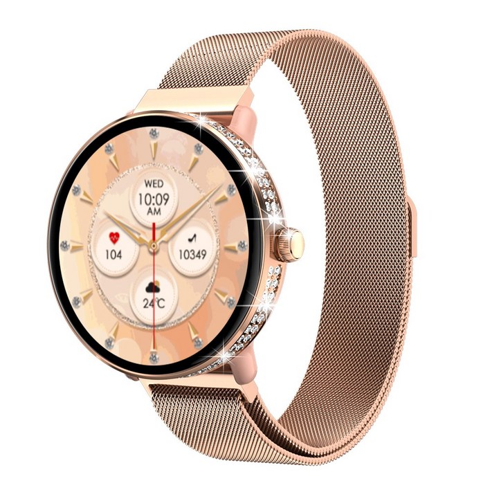 웨어러블 블루투스 여성 스마트워치 ME10 통화가능, 블루투스, 39mm, 골드