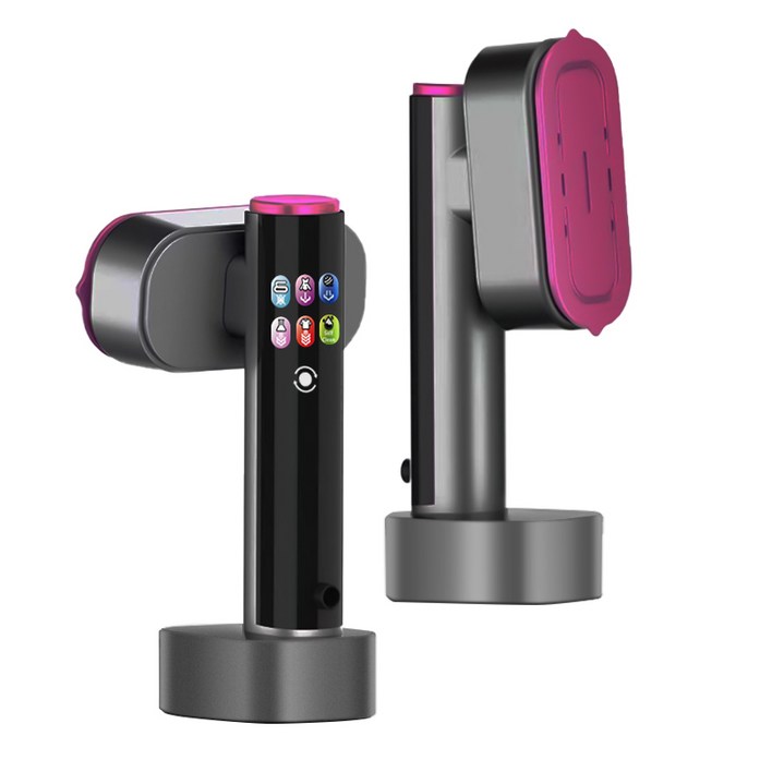 Voltmate 핸디형 스팀다리미 5가지 온도 조절 8S 빠른 스팀 디지털 표시창 2in1 가정용 여행용, 회색