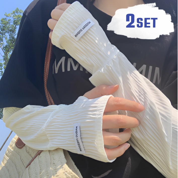 일상온 헐렁한팔토시 냉감 쿨토시, 2세트, 퓨어화이트