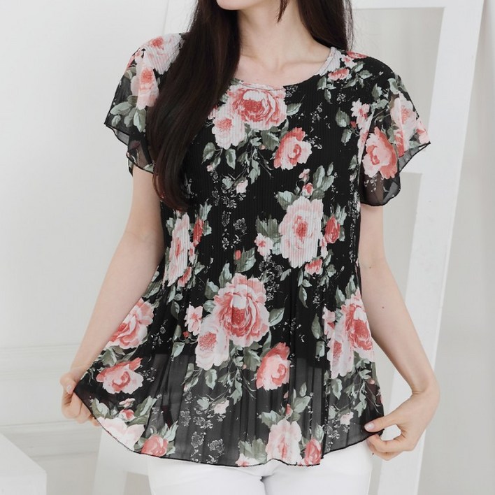 여름 쉬폰 플라워 원피스 블라우스 5종  꽃무늬 나염 30대 40대 50대 여성의류