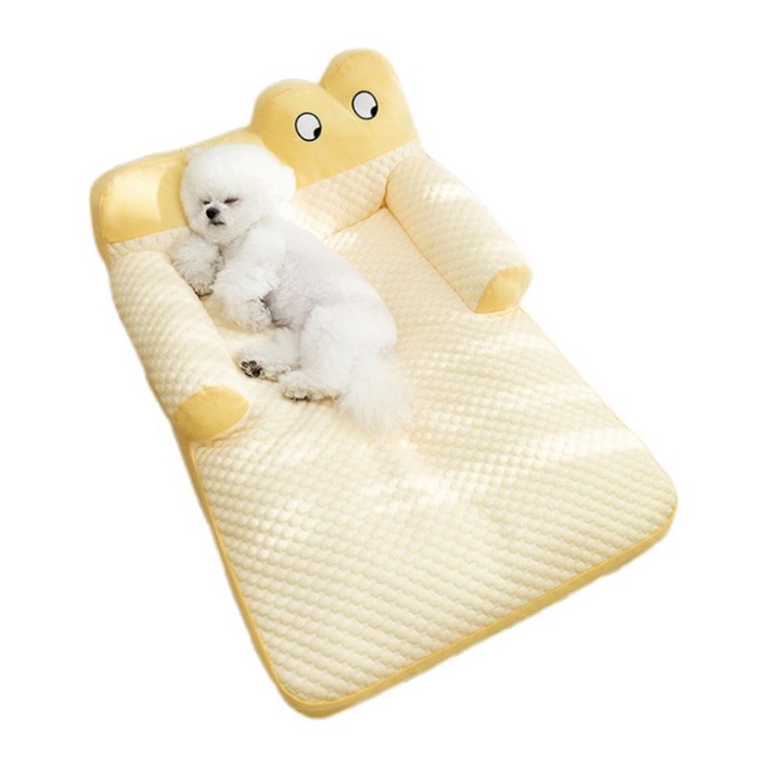 Tinduo 분리 및 세척이 가능한 통기성이 좋은 반려견 쿨링 매트 미끄럼 방지 휴대용 아이스 실크 매트, 1개