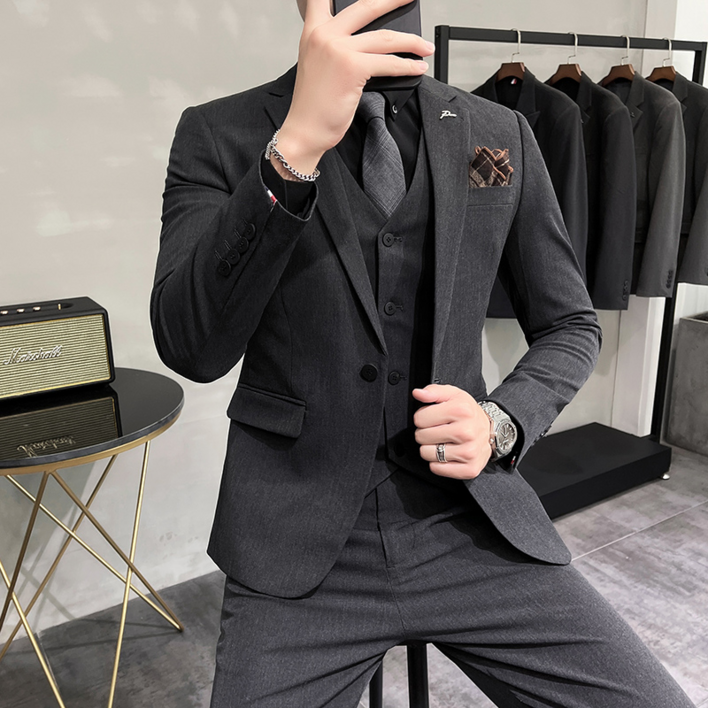 남자정장 남성용 수트 3피스코트조끼바지 정장세트 맨잇슈트 프리미엄 하객룩 면접 결혼식