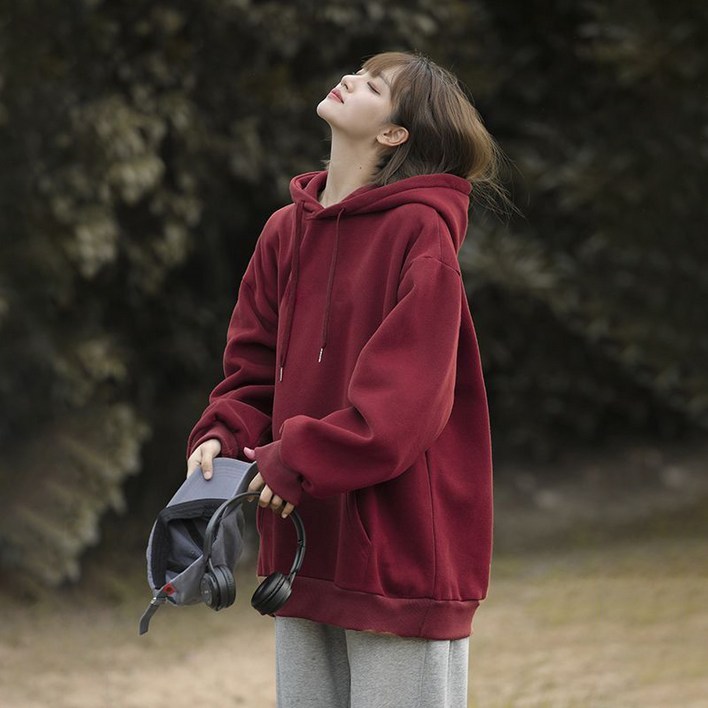 Skyciky 여성 기모 없는 후드티 루즈핏 개성 있는 디자인 스타일리시한 외투 GG1102