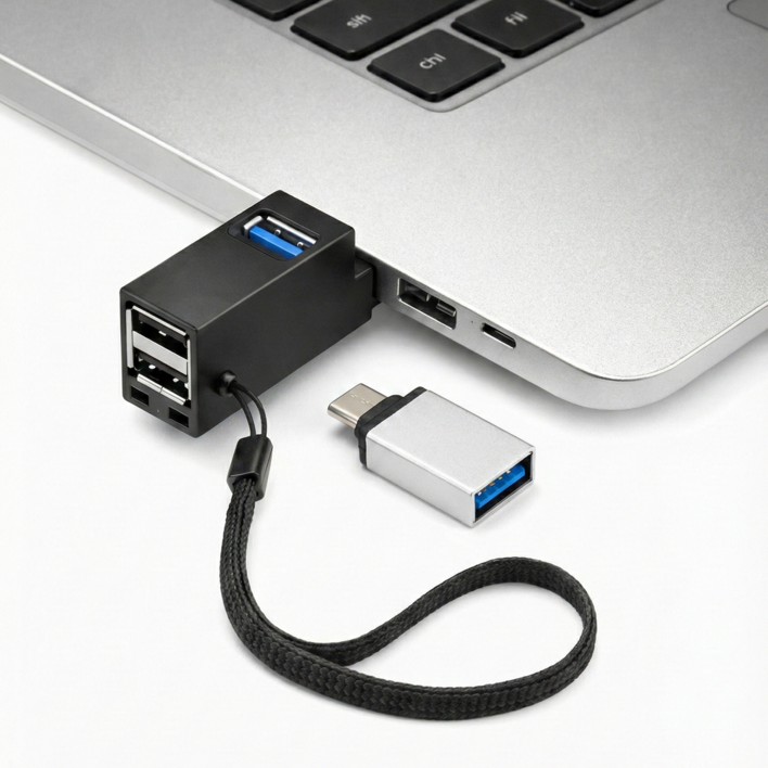 디와이툴즈 USB 3.0 초소형 멀티 허브 3포트 직결형 고속 확장기 노트북 PC용
