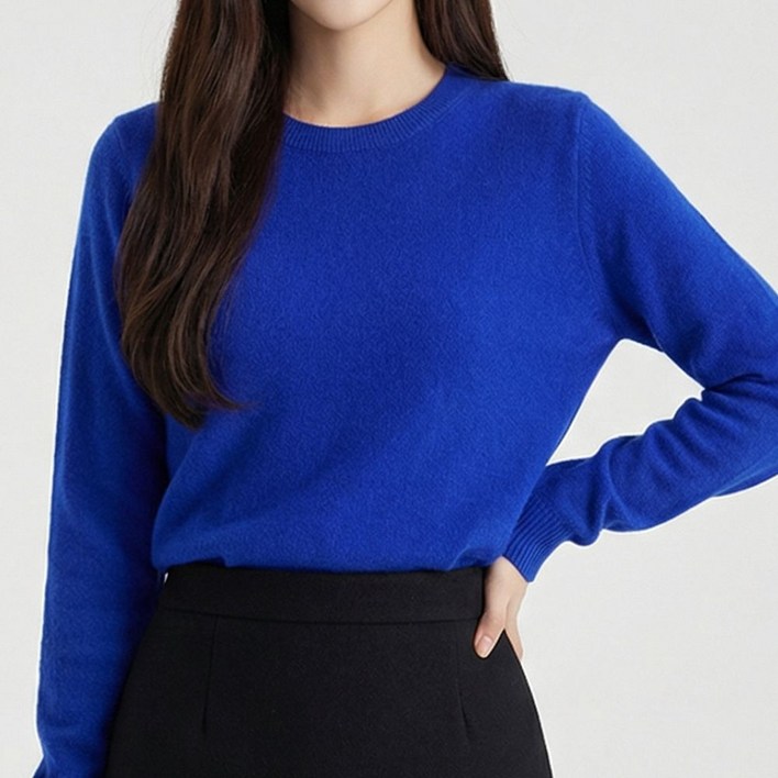 소프트터치 여성 라운드넥 긴팔 니트 데일리 비스코스 니트