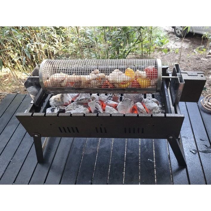 [국내생산] 통돌이 쉴그릴 자동 휴대용 캠핑그릴, 1개