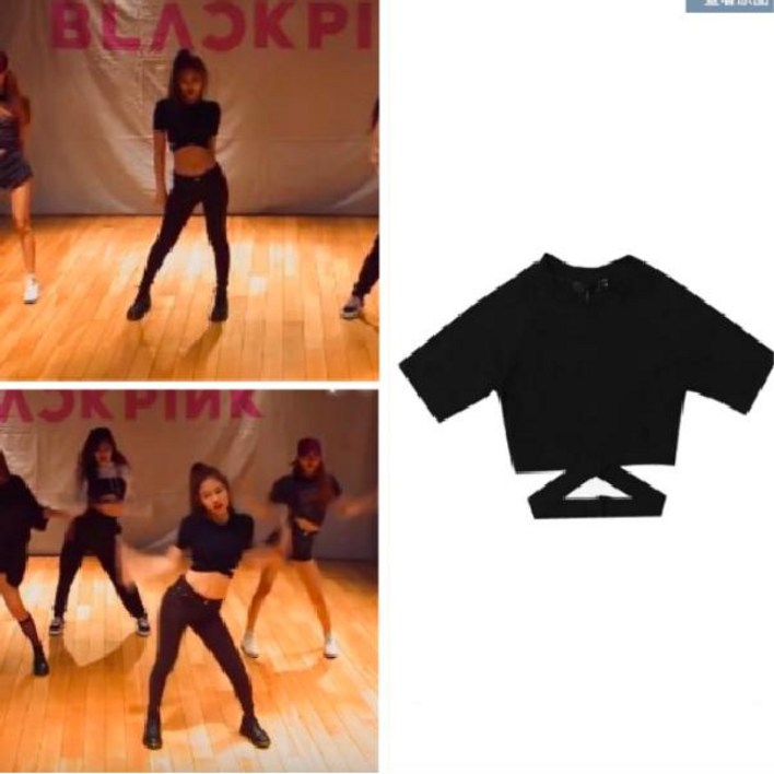 블랙핑크 제니 셔츠 힙합 티셔츠 크로스힙합 댄스 여름 스타일 20,100