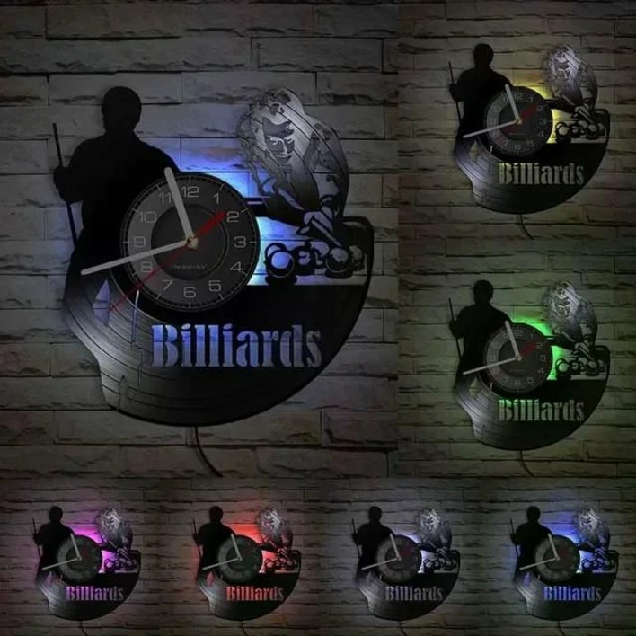 포켓볼 당구 벽시계 그림 무늬 패턴 모양 매장 조명 led 카페 레트로 빈티지 클래식 감성