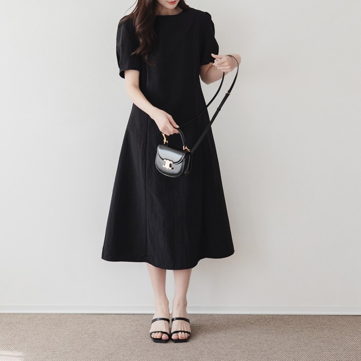 퍼프 셔링 오피스룩 하객룩 원피스