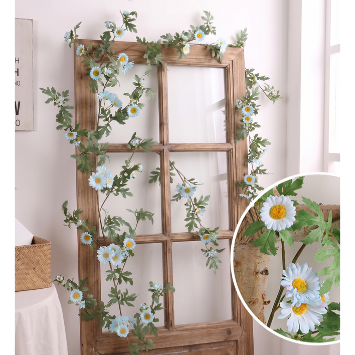 로즈벨 데이지 넝쿨 가랜드 포토존 용품 꽃장식 인테리어 장미 조화