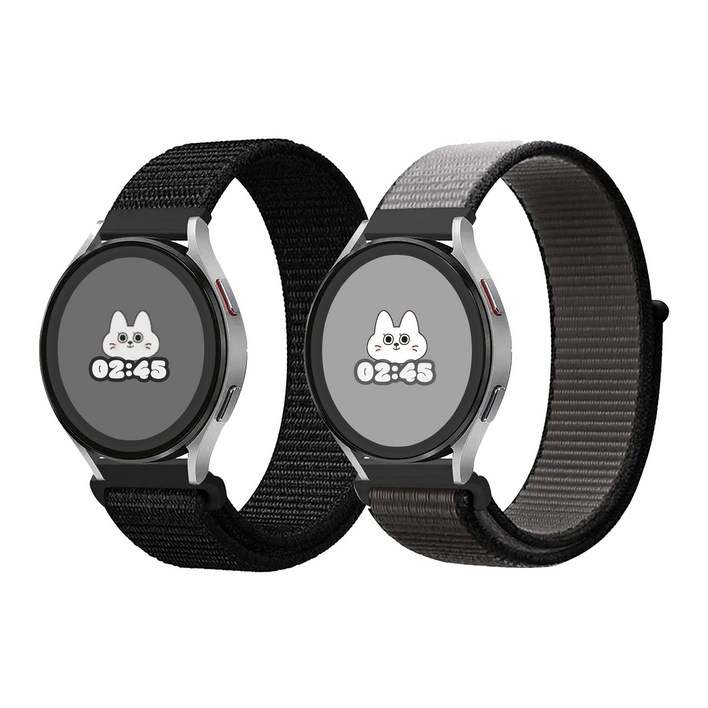 아이메이드잇 갤럭시워치 호환 스포츠루프 2개입 세트, 세트 09. 블랙 + 그레이, 1개